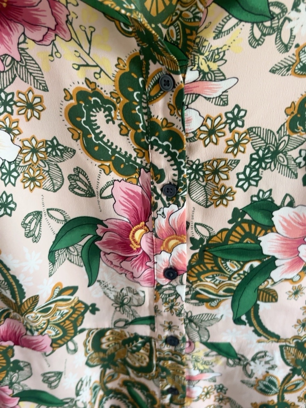 LOFT Floral Fit & Flare Dress Pink Green Size 0 - Picture 7 of 11